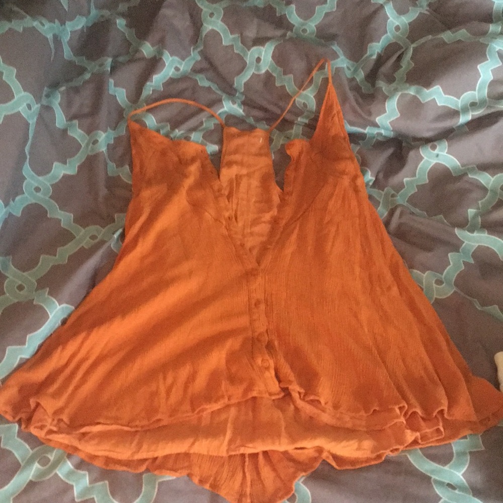 Orange flowy dress